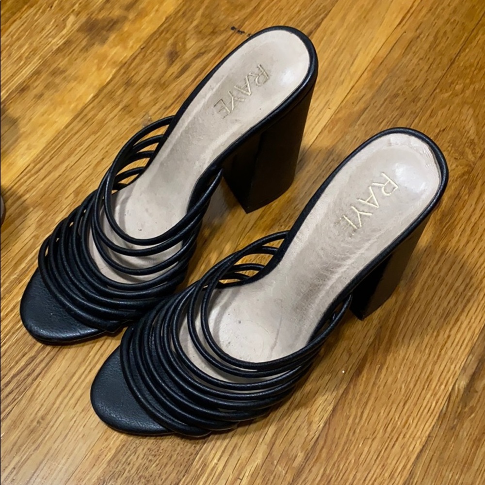Raye Black Mules from Revolve